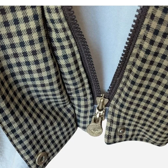 Pre-owned Roxy Women's Hooded Utility Jacket - Olive Check - Picture 7 of 11